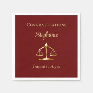 Lawyer | Attorney Legal Scales Trained to Argue  Napkin