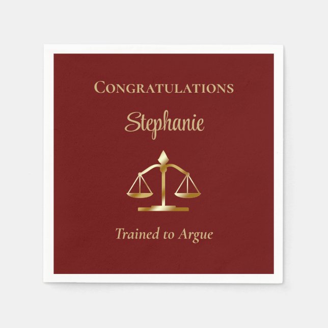 Lawyer | Attorney Legal Scales Trained to Argue  Napkin (Front)