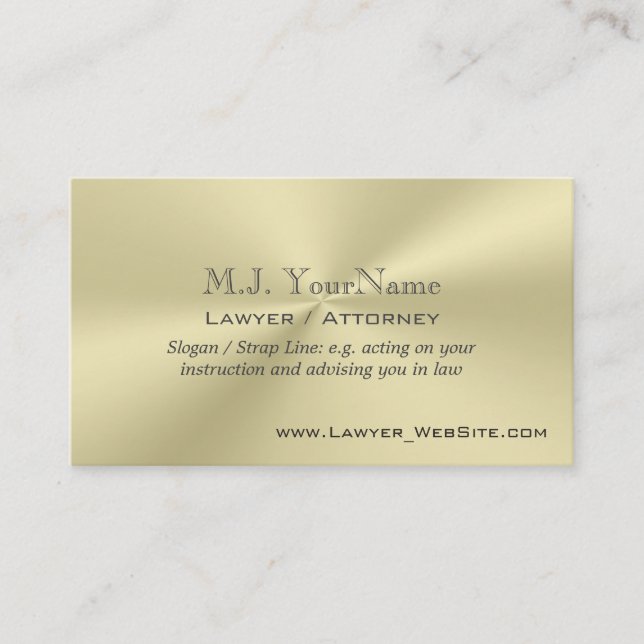 Lawyer / Attorney luxury gold-effect Business Card (Front)