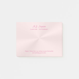 Lawyer / Attorney luxury rose pink chrome-look Post-it Notes