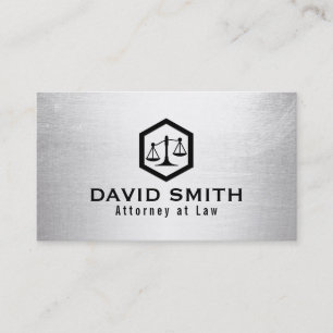 Lawyer Attorney Modern Silver Law Office Business Card