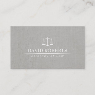 Lawyer Attorney Scale of Justice Classy Linen Business Card
