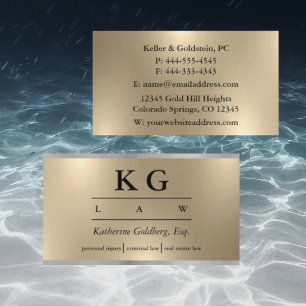 Lawyer Attorney Shiny Gold & Silver Business Card