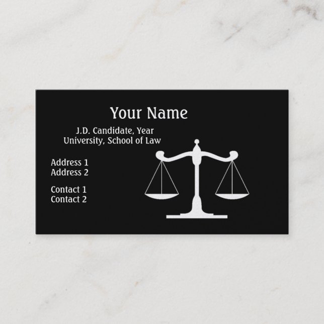 Lawyer Black Business Card (Front)