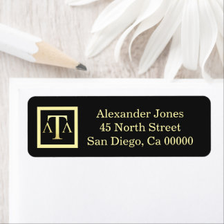 Lawyer Black Modern Business Return Address
