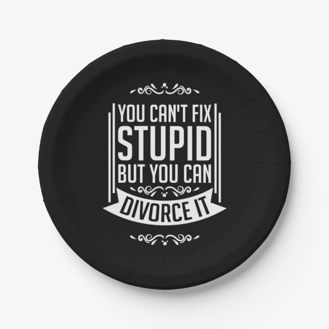 Lawyer Can Divorce It Paper Plate (Front)