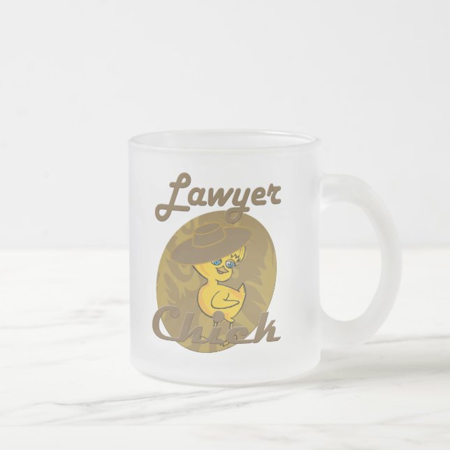 Lawyer Chick #6 Frosted Glass Coffee Mug (Right)