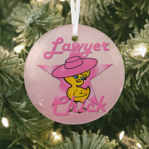 Lawyer Chick #8 Glass Tree Decoration