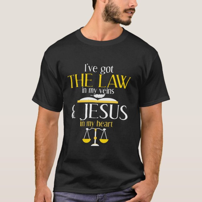 Lawyer Christian Jesus Attorney Law Student Gift T-Shirt (Front)