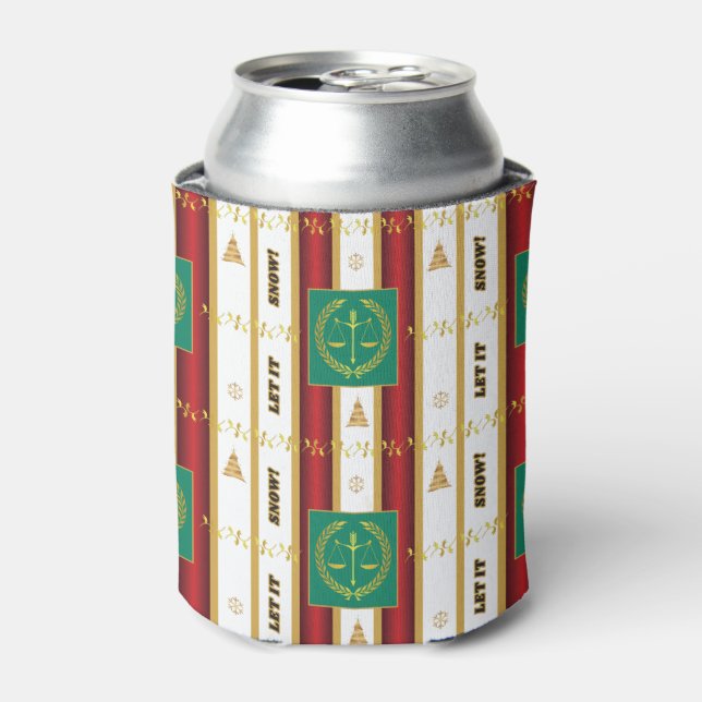 Lawyer Christmas - Let It Snow Scales Justice Can Cooler (Can Front)