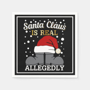 Lawyer Christmas - Santa is Real Allegedly Napkin