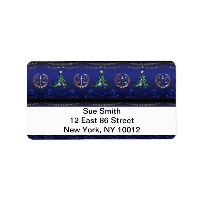 Lawyer Christmas Tree Elegant Label (Front)