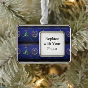 Lawyer Christmas Tree Elegant Silver Plated Framed Ornament