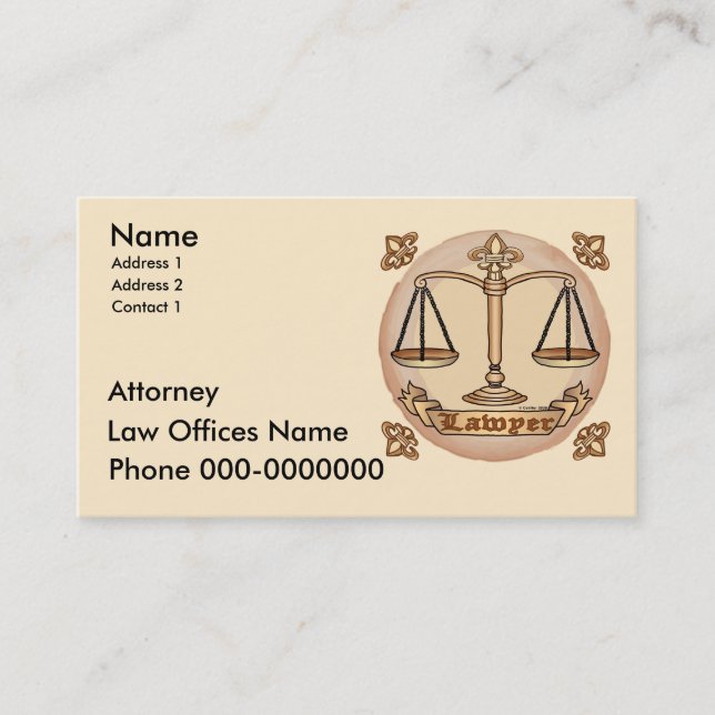 Lawyer custom name appointment card (Front)