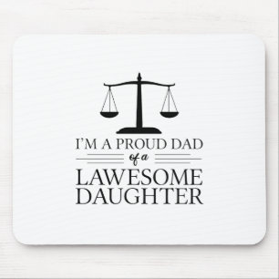 Lawyer Daughter   Dad Lawyers Attorney Law Gifts Mouse Mat