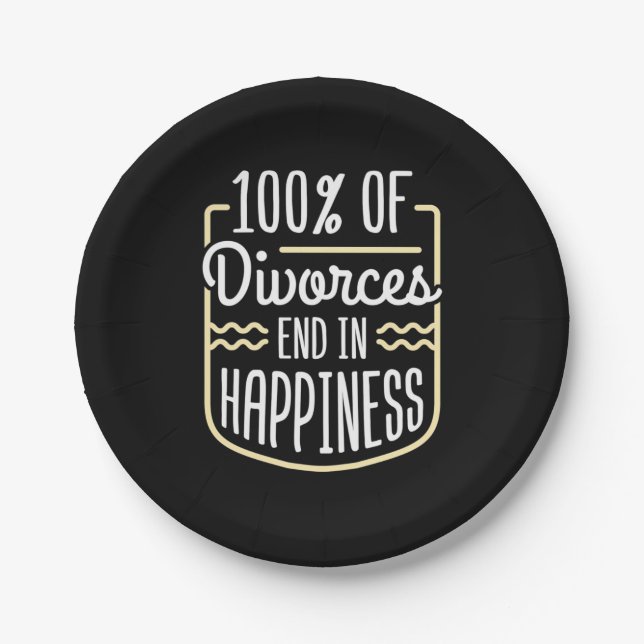 Lawyer Divorces End In Happiness Paper Plate (Front)