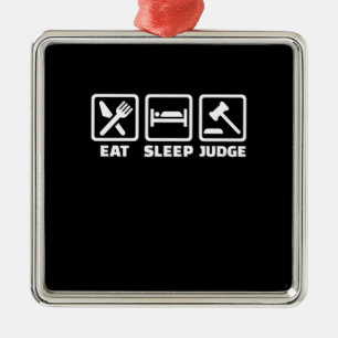 Lawyer Eat Sleep Judge Metal Tree Decoration