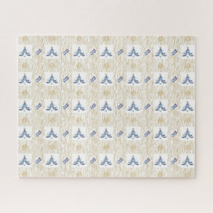 Lawyer Elegant Blue Christmas Pattern Jigsaw Puzzle
