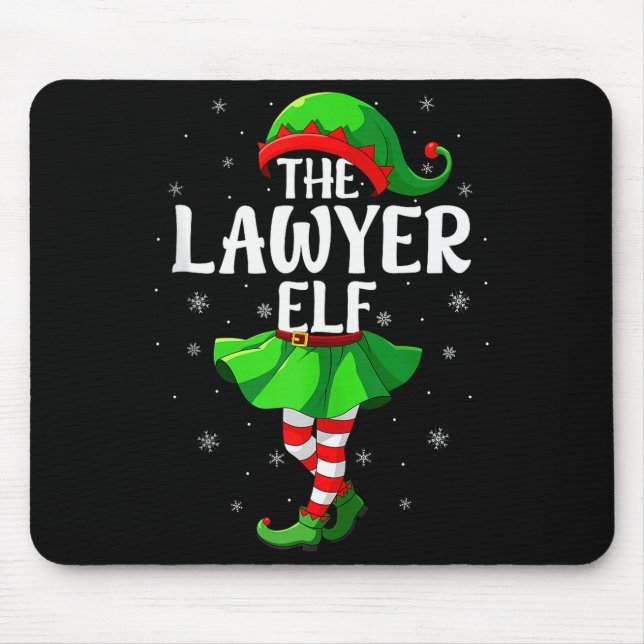 Lawyer Elf Christmas Girls Women Elf Squad Xmas Fa Mouse Mat (Front)