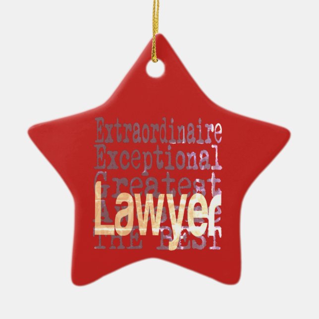 Lawyer Extraordinaire Ceramic Tree Decoration (Front)