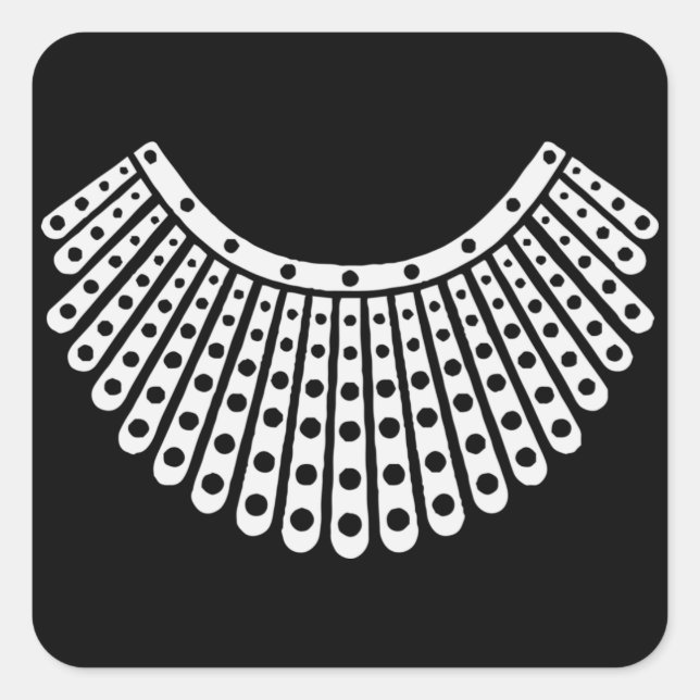 Lawyer gift, Dissent collar RBG Ruth Bader Square Sticker (Front)