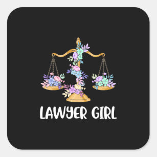 Lawyer Girl Square Sticker
