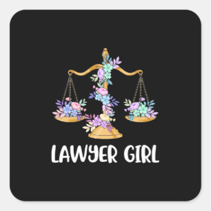 Lawyer Girl Square Sticker