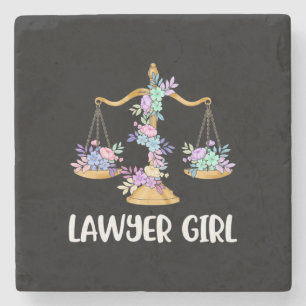Lawyer Girl Stone Coaster