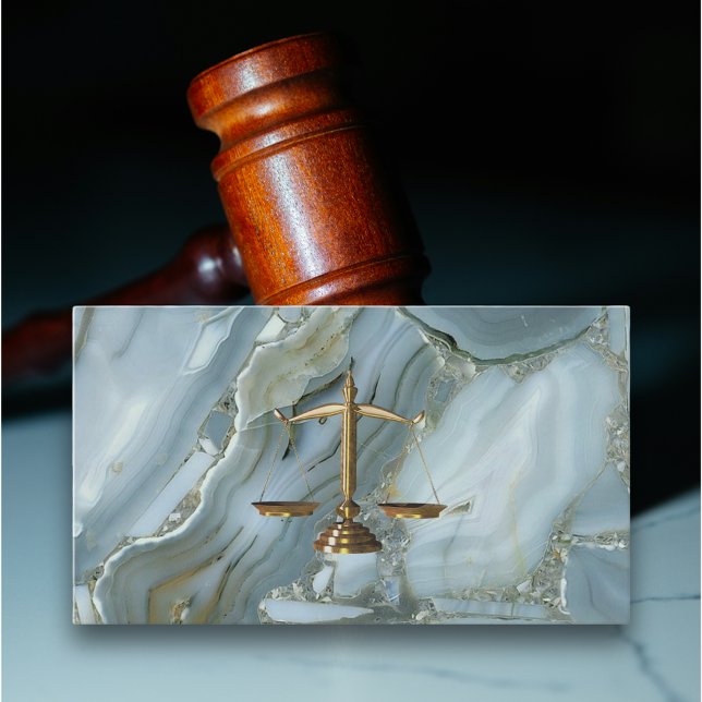Lawyer gold glitter marble modern business card (Luxury business card, Marble background - justice professionals )