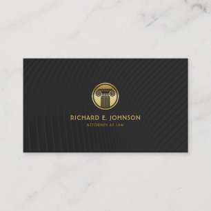 Lawyer Gold Look Pillar Icon Professional Black Business Card