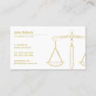 Lawyer   Gold Scales of Justice Business Card