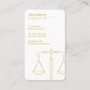 Lawyer   Gold Scales of Justice Business Card