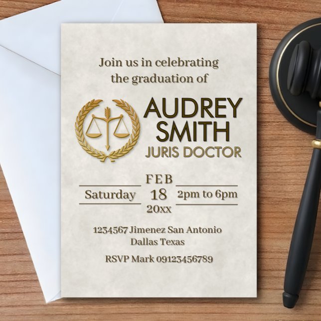 Lawyer Graduation  Invitation (Lawyer Graduation Invitation)