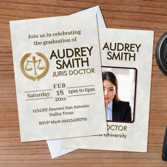 Lawyer Graduation with Photo Invitation (Creator Uploaded)