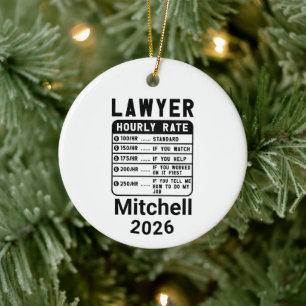 Lawyer Hourly Rate Ceramic Tree Decoration
