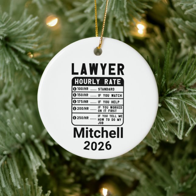 Lawyer Hourly Rate Ceramic Tree Decoration (Tree)