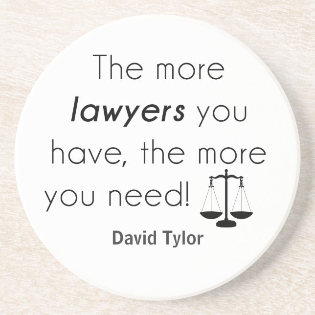 Lawyer humour coaster (Front)