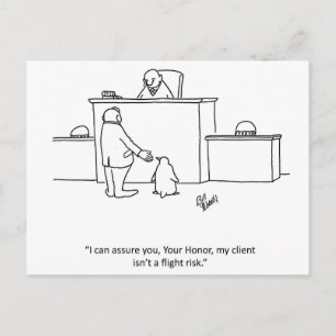 Lawyer Humour "Flight Risk" Postcard
