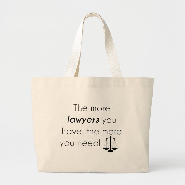 Lawyer humour large tote bag (Front)