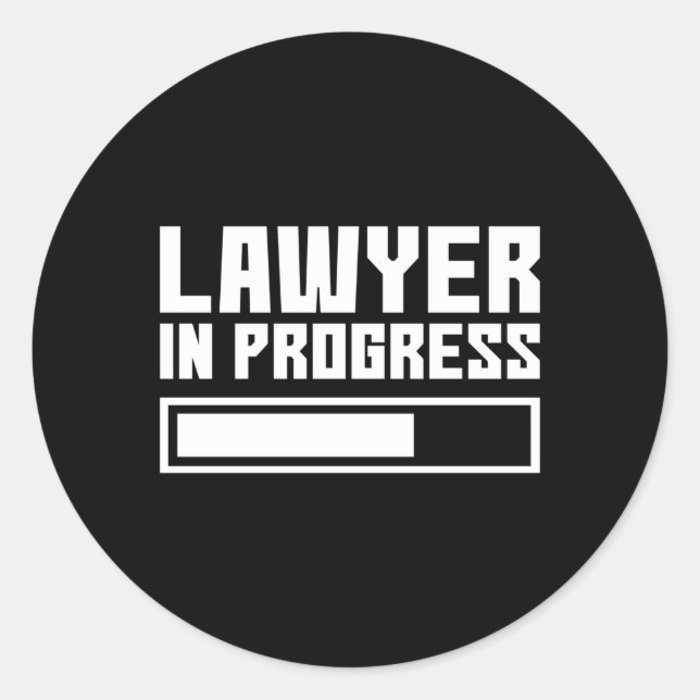 Lawyer In Progress Classic Round Sticker (Front)