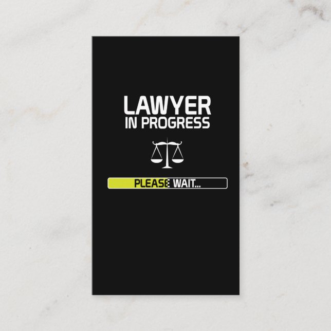 Lawyer In Progress Funny Law School Student Business Card (Front)