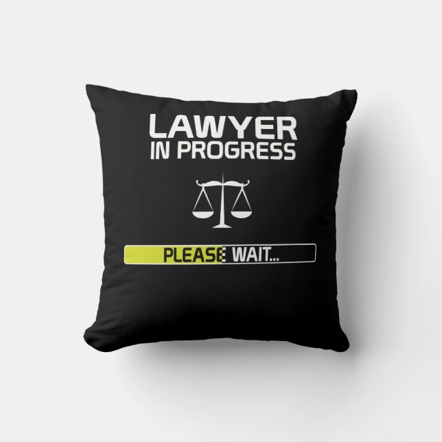 Lawyer In Progress Funny Law School Student Cushion (Front)