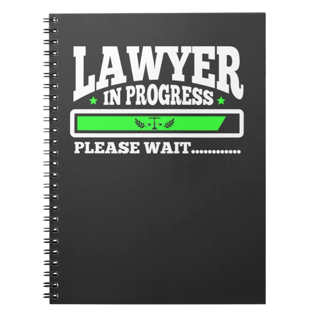 Lawyer In Progress Funny Law School Student Notebook (Front)