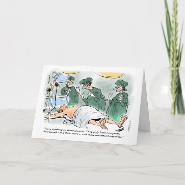 Lawyer in Surgery lawyer's birthday card (Front)