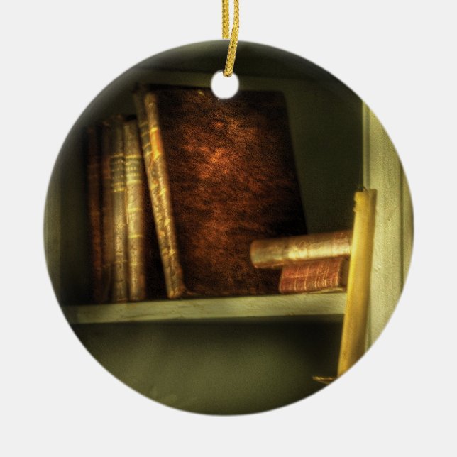 Lawyer - In the Library Ceramic Tree Decoration (Front)