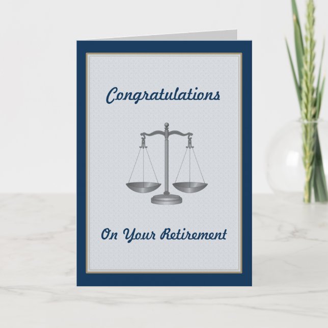 Lawyer Judge Custom Retirement Card (Front)