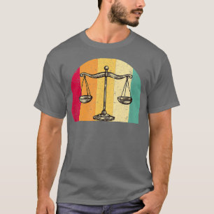 Lawyer Judge Retro Vintage Scales Of Justice T-Shirt