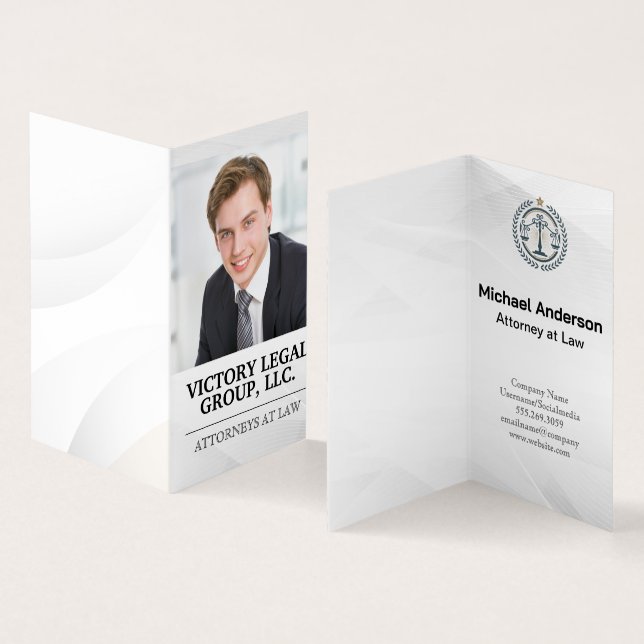 Lawyer | Justice Logo | Business Man Business Card (Inside and Outside)