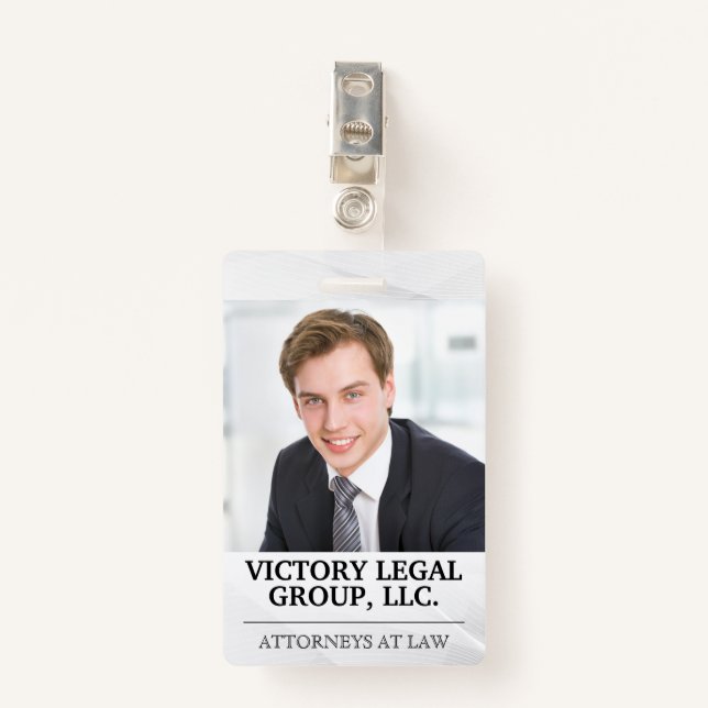 Lawyer | Justice Logo | Business Man ID Badge (Front with Clip)