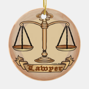 Lawyer Justice Scales Ceramic Tree Decoration